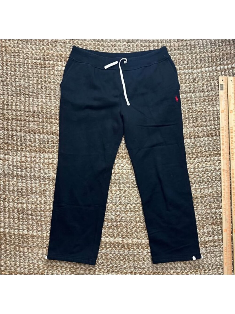Polo Ralph Lauren Sweatpants Mens XL Black Adjustable Ankle Fleece Prep